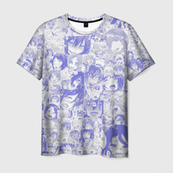 Мужская футболка 3D Ahegao blue