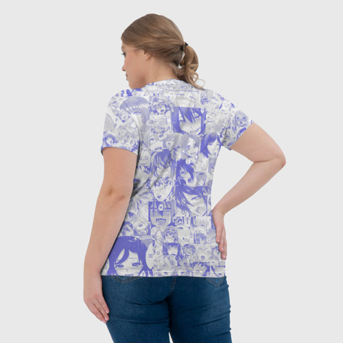 Женская футболка 3D Ahegao blue, цвет 3D печать - фото 7