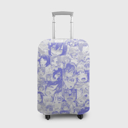 Чехол для чемодана 3D Ahegao blue