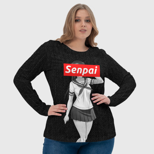 Женский лонгслив 3D СЕНПАЙ - SENPAI, цвет 3D печать - фото 6