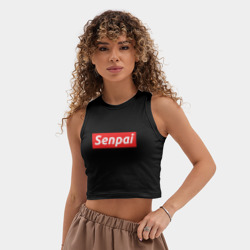 Женская укороченная майка-топ хлопок Сенпай - senpai - фото 2