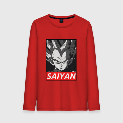 Мужской лонгслив хлопок SUPER SAIYAN , цвет красный