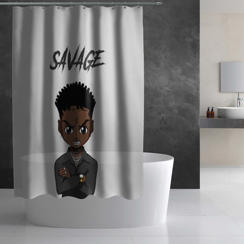 Штора 3D для ванной 21 Savage - фото 2