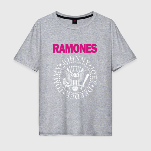 Мужская футболка хлопок Oversize Ramones, цвет меланж
