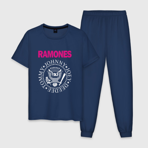 Мужская пижама хлопок Ramones, цвет темно-синий