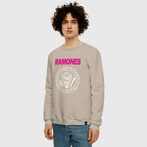 Мужской свитшот хлопок Ramones, цвет миндальный - фото 3