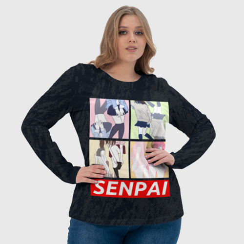 Женский лонгслив 3D СЕНПАЙ - SENPAI, цвет 3D печать - фото 6