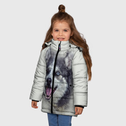 Зимняя куртка для девочек 3D Хаска - фото 2