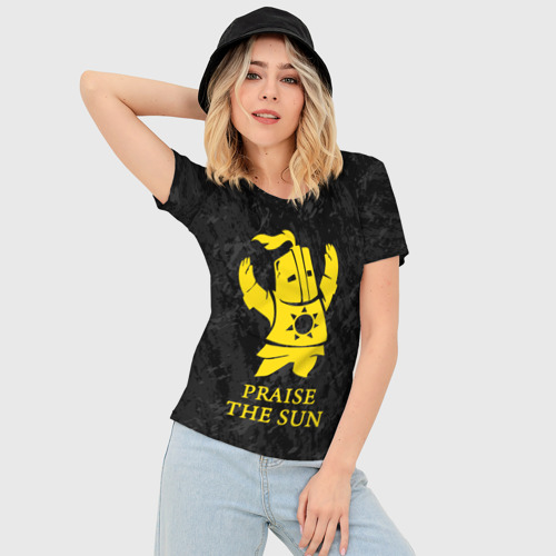 Женская футболка 3D Slim Praise the Sun, цвет 3D печать - фото 3