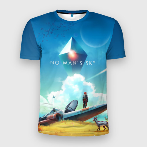 Мужская футболка 3D Slim с принтом No Man’s Sky - Atlas Rises, вид спереди #2