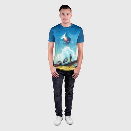 Мужская футболка 3D Slim с принтом No Man’s Sky - Atlas Rises, вид сбоку #3