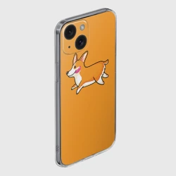 Чехол для iPhone 15 силиконовый с защитой камеры Корги - фото 2