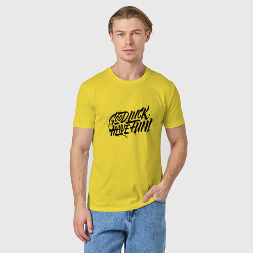 Мужская футболка хлопок GLHF , цвет желтый - фото 3