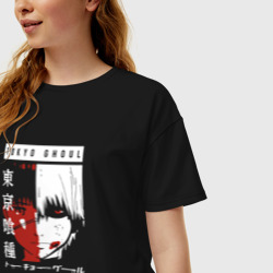 Женская футболка хлопок Oversize Токийский гуль - фото 2