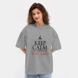 Женская футболка Oversize хлопок texturе Aaaannndddd died meme - фото 2