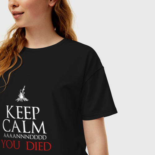 Женская футболка хлопок Oversize с принтом AAAANNNDDDD DIED (you died meme), фото на моделе #1
