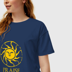 Женская футболка хлопок Oversize Praise the Sun - фото 2