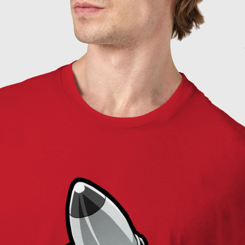 Мужская футболка хлопок Rocket bunny, цвет красный - фото 6