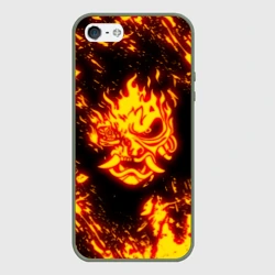 Чехол для iPhone 5/5S матовый Cyberpunk 2077 samurai самураи