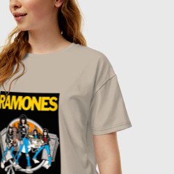 Женская футболка хлопок Oversize ramones - фото 2