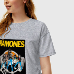 Женская футболка хлопок Oversize Ramones - фото 2