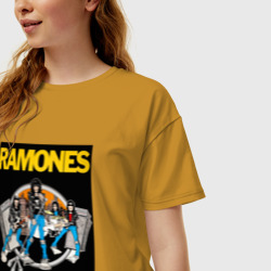 Женская футболка хлопок Oversize Ramones - фото 2