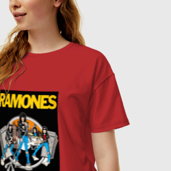 Женская футболка хлопок Oversize Ramones - фото 2