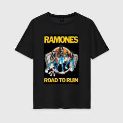 Женская футболка хлопок Oversize Ramones