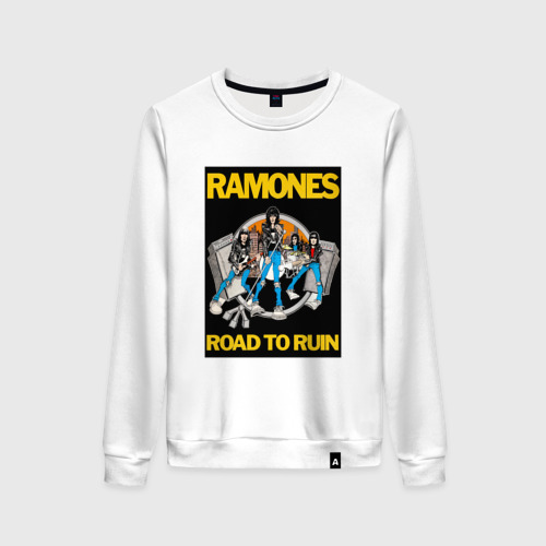 Женский свитшот хлопок Ramones, цвет белый