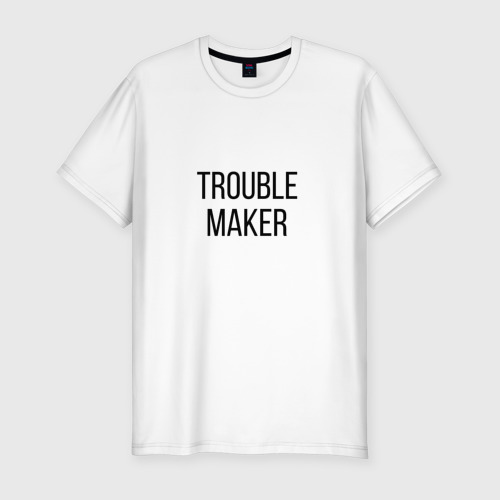 Мужская футболка хлопок Slim Trouble Maker., цвет белый