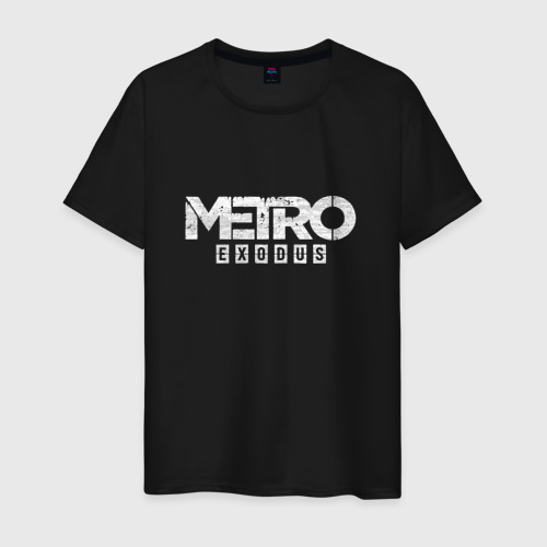 Мужская футболка хлопок с принтом METRO EXODUS, вид спереди #2
