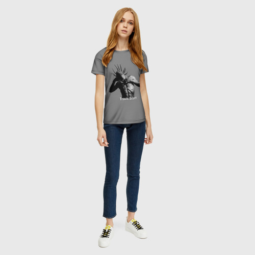 Женская футболка 3D с принтом Travis Scott - 001, вид сбоку #3