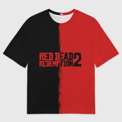 Женская футболка oversize 3D Red dead Redemption 2 RDR2