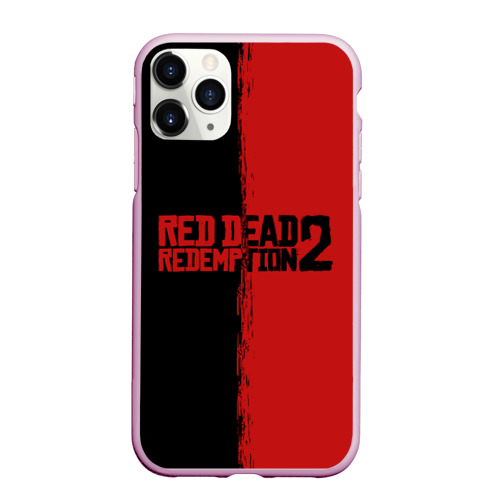 Чехол для iPhone 11 Pro Max матовый Red dead Redemption 2 RDR2, цвет розовый