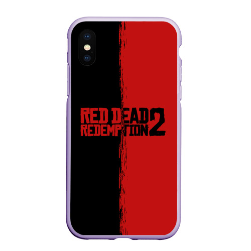 Чехол для iPhone XS Max матовый Red dead Redemption 2 RDR2, цвет светло-сиреневый