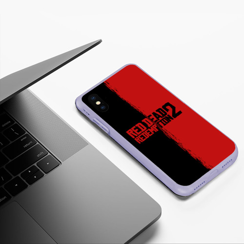 Чехол для iPhone XS Max матовый Red dead Redemption 2 RDR2, цвет светло-сиреневый - фото 5