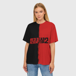 Женская футболка oversize 3D Red dead Redemption 2 RDR2 - фото 2