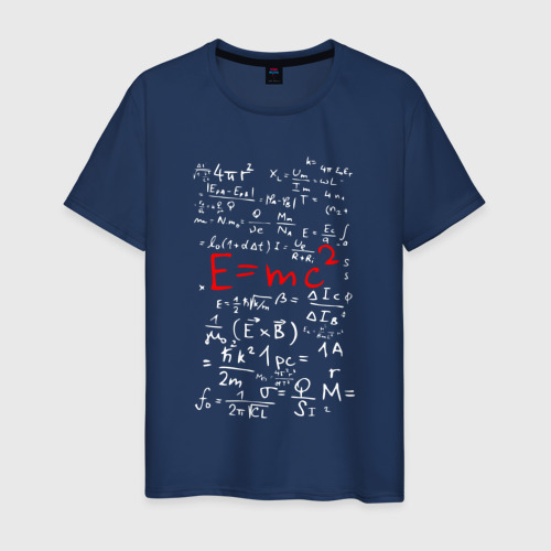 Мужская футболка хлопок E=MC2, цвет темно-синий