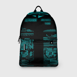 Рюкзак с принтом Detroit Become Human для любого человека, вид спереди №3. Цвет основы: белый
