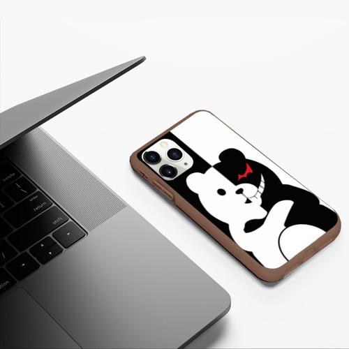 Чехол для iPhone 11 Pro матовый Monokuma Монокума, цвет коричневый - фото 5