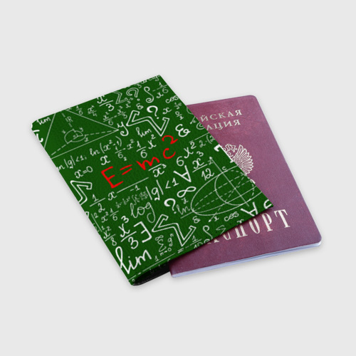 Обложка для паспорта матовая кожа Формулы физика, цвет черный - фото 3