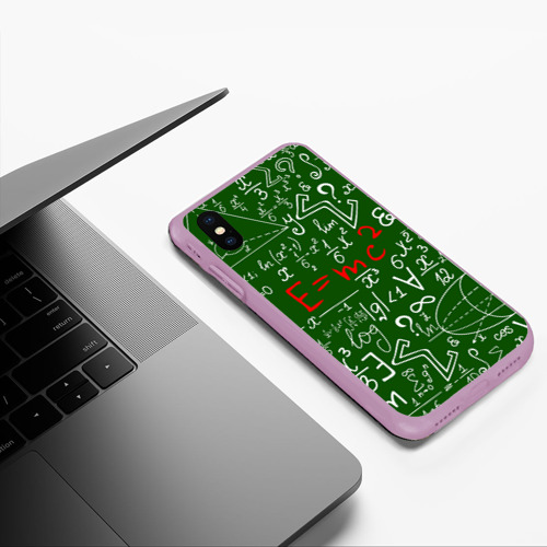 Чехол для iPhone XS Max матовый Формулы физика, цвет сиреневый - фото 5
