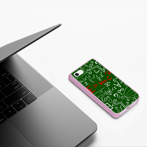 Чехол для iPhone 5/5S матовый Формулы физика, цвет розовый - фото 5