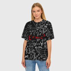 Женская футболка oversize 3D Формулы физика - фото 2