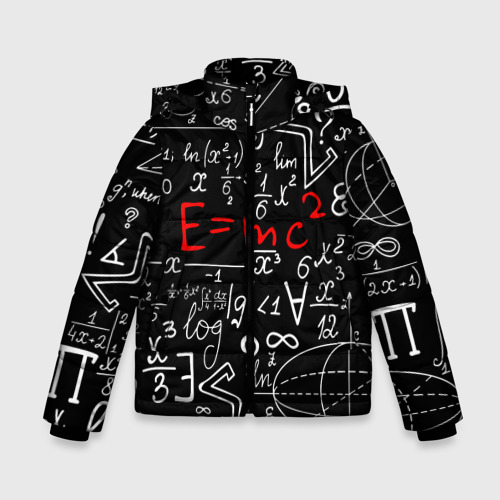 Зимняя куртка для мальчиков 3D Формулы физика, цвет черный