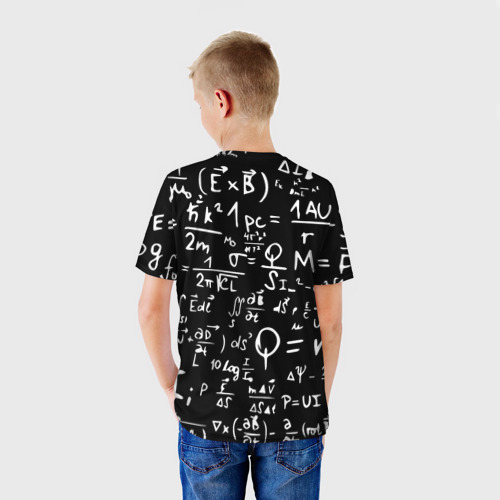 Детская футболка 3D Формулы физика, цвет 3D печать - фото 4