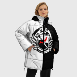 Женская зимняя куртка Oversize Monokuma school с фоном - фото 2