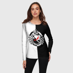 Женский лонгслив 3D Monokuma school с фоном - фото 2