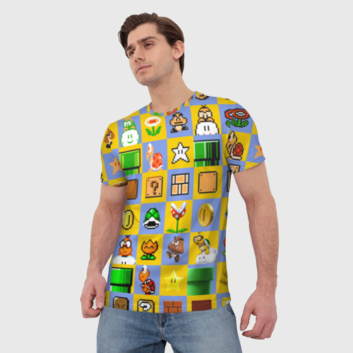 Мужская футболка 3D Super Mario Pop art, цвет 3D печать - фото 3