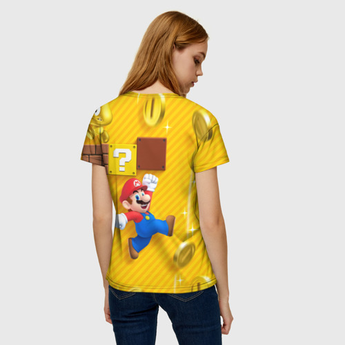 Женская футболка 3D с принтом Супер Марио, вид сзади #2